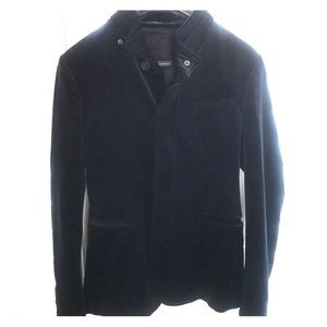 Navy blue, slim, velvet jacket
